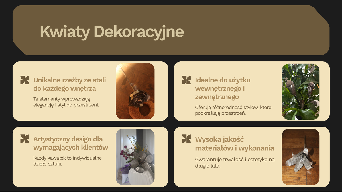Kwiaty Dekoracyjne - rzeźby ze stali